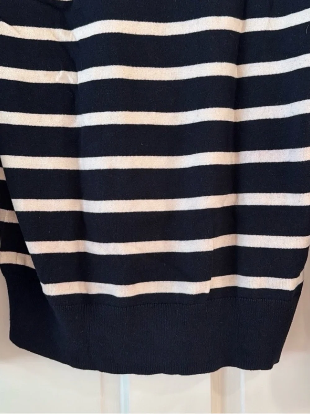 J. Crew Navy Striped Crewneck Sweater with Red & Blue Accents